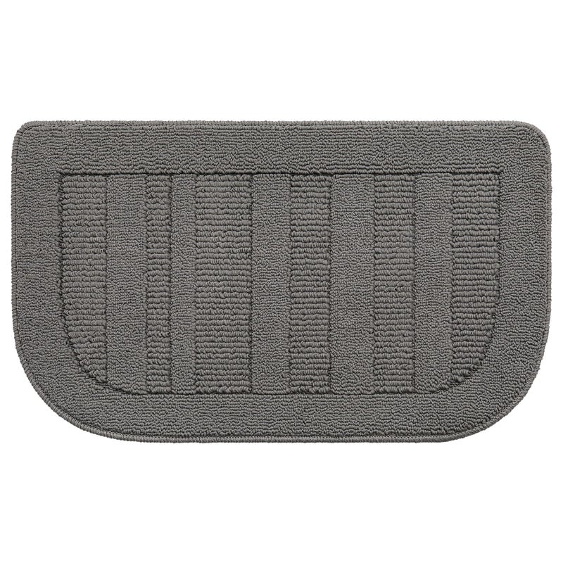 BEQHAUSE 30x18 Inch Kitchen Rug Mat Durable Kitchen Rugs Non-Slip Washable Absorbent Kitchen Mats for Floor Dirt-Resistant Semicircular Kitchen Mat (Grey) - Image 1